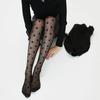 Women Vintage Polka Dot Lace Pantyhose Sexy Black Tight Ultra Thin Mesh Stockings