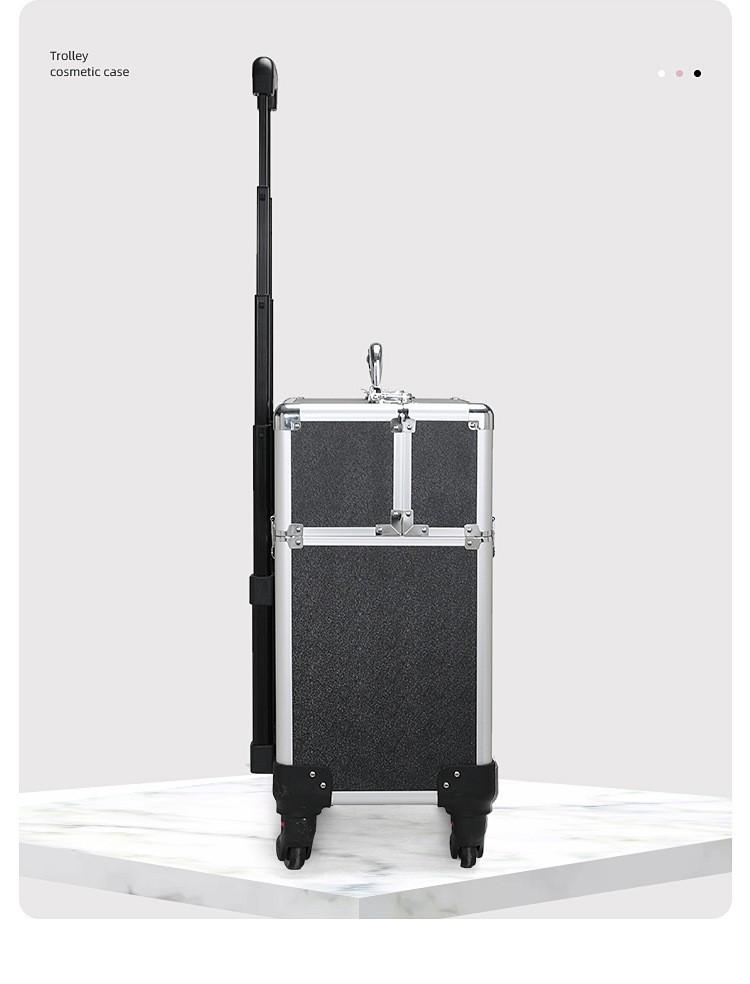 Professional Makeup Artist Trolley Case: Large Capacity Storage with Lock for Makeup, Nail, and Tattoo Tools.