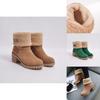 Stylish Women's Winter Solid Flat Buckle Short Snow Boots Fur Lined Ankle Shoes