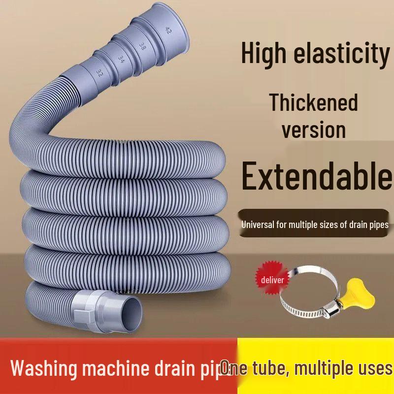 Universal Automatic Washer Drain Hose with Anti-Odor Agitator 0.6m Straight, Thickened, Clamp Included