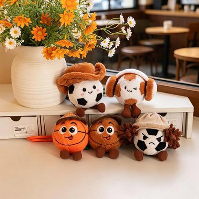 Cute Baby Sports Plush Toy: Football & Basketball Doll - Children's Birthday Gift