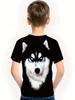 Boys Girls Siberian Husky T Shirt Cool Blue Eyed Husky Dog Portrait Full Print Animal Pet Lover Casual Short Sleeve Top