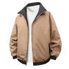 Men's Casual Stand-up Collar Solid Color Zipper Jacket Trench Coat, Men's Sports Coat