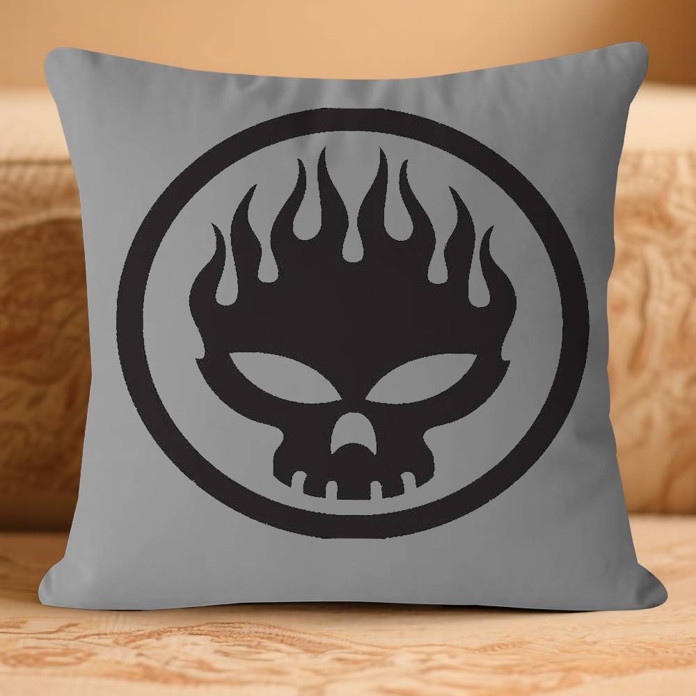 P-PunkS R-Rock Наволочка с логотипом The Offspring Съемная моющаяся наволочка – Всесезонный мягкий лен 16x16Inch