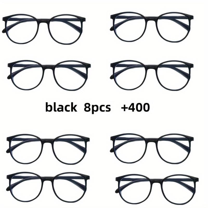 8 Pairs of Blue Light Protective Reading Glasses Male and Female Durable Lenses Suitable for Digital Screens