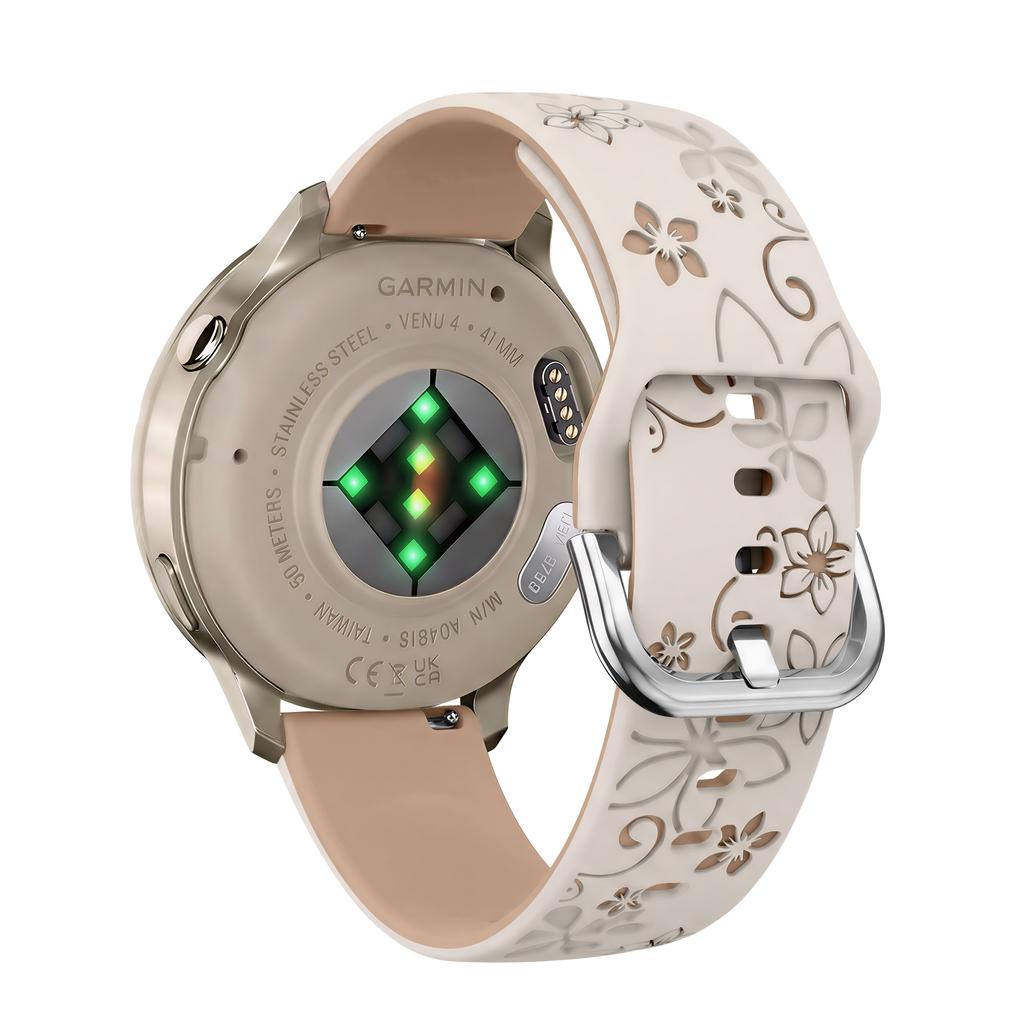 Bracelet de Montre Gravé 18mm Pour Garmin Venu 3S 2S Bracelet Forerunner 265S Bracelet Sport Motif Femme Accessoires de Remplacement