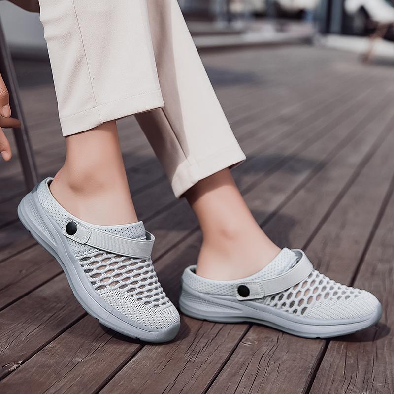 Summer Women Slippers Casual Plus Size Black Grey Closed Toe Elevator Sandals Shoes for Girls
