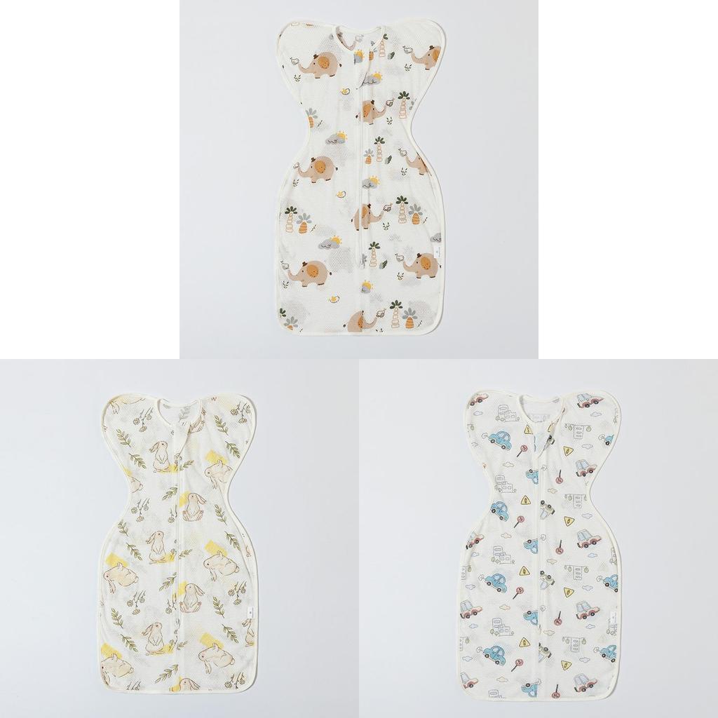 Baby Elephant Sleeveless Cotton Sleep Sack With Breathable Mesh For Newborns