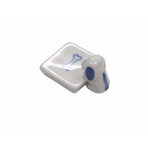 Chopstick rests, dog gazing at a bone, set of 5