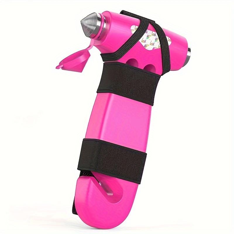 

1 шт. Автомобильный молоток безопасности, стеклобой, инструмент для аварийного выхода с резаком для ремня безопасности - Черный - для автовладельцев - для чрезвычайных ситуаций розовый