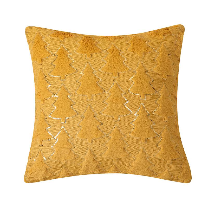 Festive Fluffy Pillow Cover Christmas Tree Decoration Cushion for Bed Sofa Romantic Holiday Home Decor