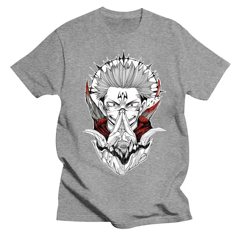 Retro Jujutsu Kaisen Ryomen Sukuna Tshirts Men Short Sleeves Graphic T Shirt Novelty Anime Manga T-shirt Cotton Tee Tops Merch