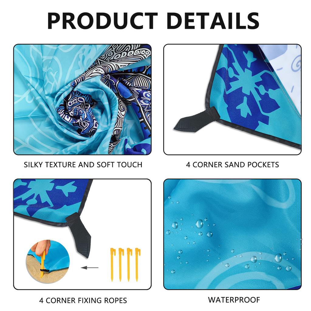 Blue turtle beach mat non-sand camping picnic mat outdoor floor mat nap mat floor