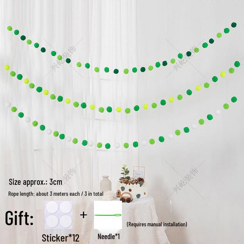 Children’s Room Pompon Bunting Decoration - Birthday Party Tent Backdrop Ornament