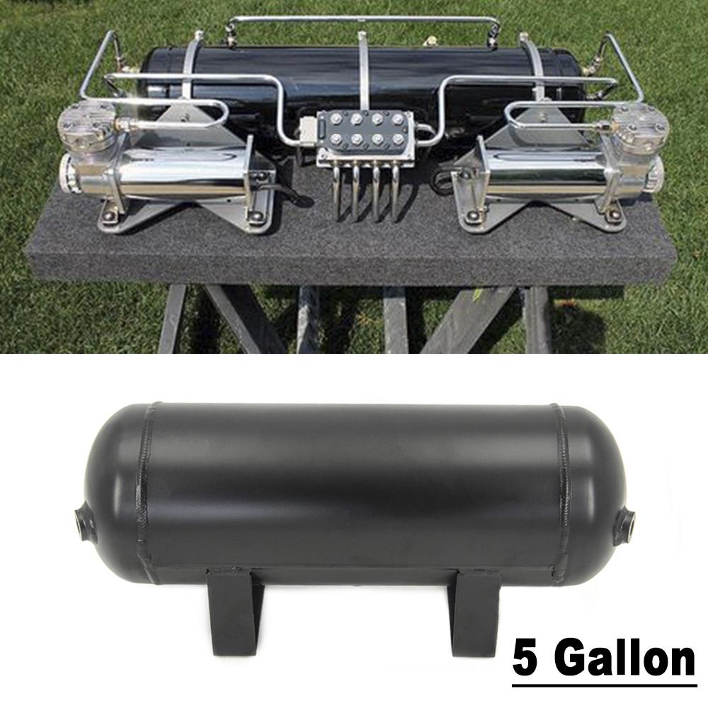 3/4/5 Gallon Aluminum Air Cylinder Air Tank Pneumatic Air Suspension System Tunning Vehicle Parts 1/4 NPT Holes