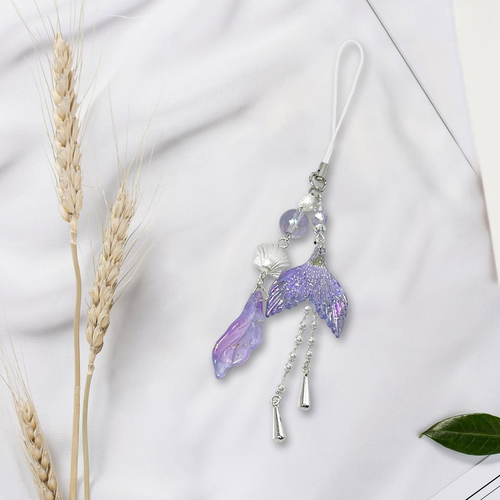 Lovely Mermaids Phone Charm Pendant Sturdy Resin Phone Strap for Easy To Use Fashionable Bag Accessory Decoration