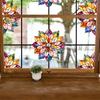 1pc Transparent Rainbow Flower Glass Sticker Self Adhesive Window Cling Film for Living Room Bedroom Office Balcony Home Decor