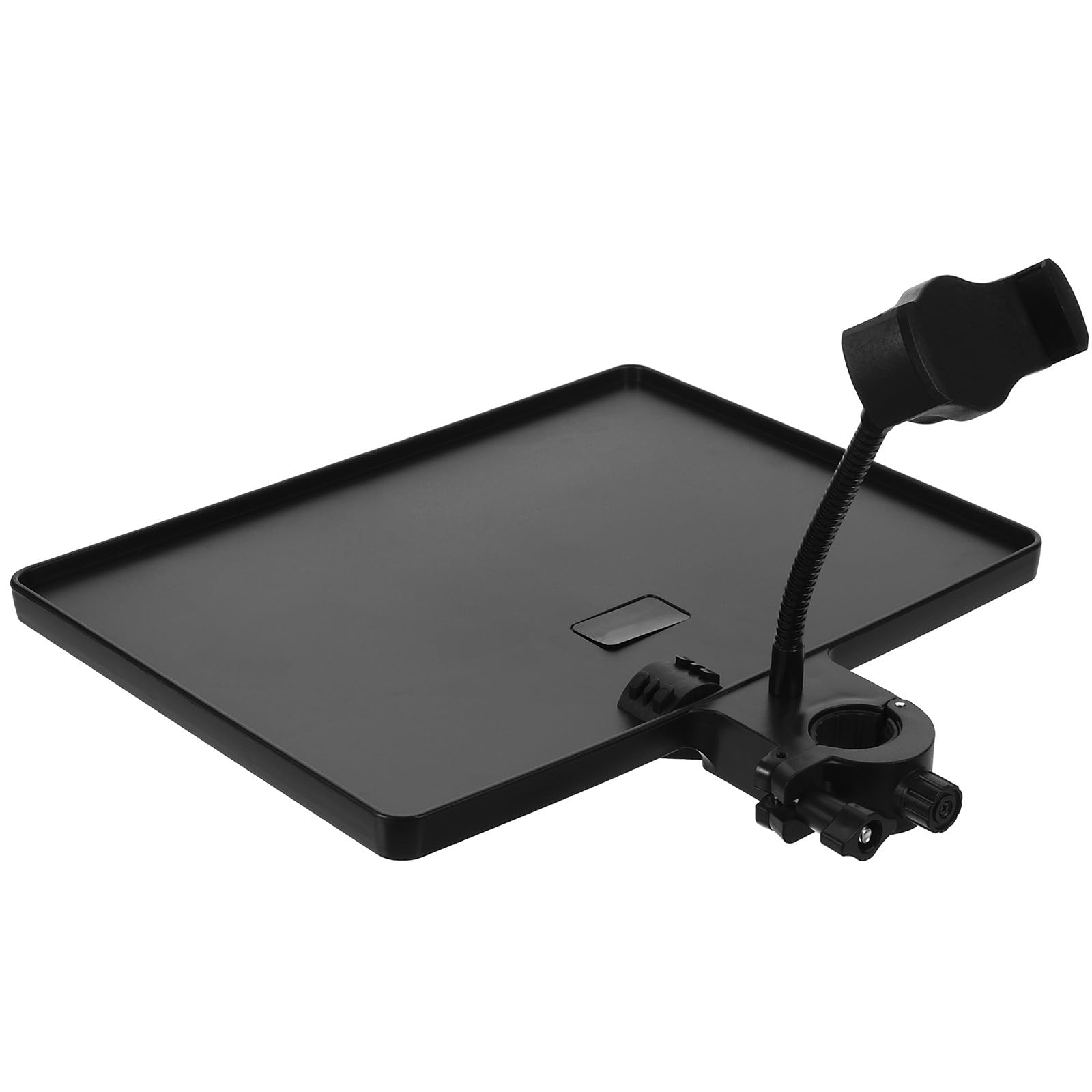 SEWACC Microphone Stand Clamp-On Tray with Mounting Clamp Phone Holder Sheet Music Small Item Holder for Frameworks Stand Accessories Musical