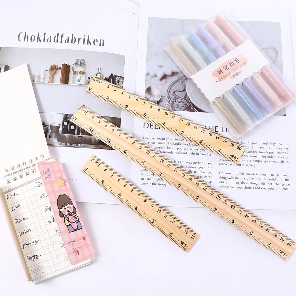 Supplies Stationery 15/20/30cm Teacher Children Rulers Wooden Rulers Drawing Rulers Straight Rulers
