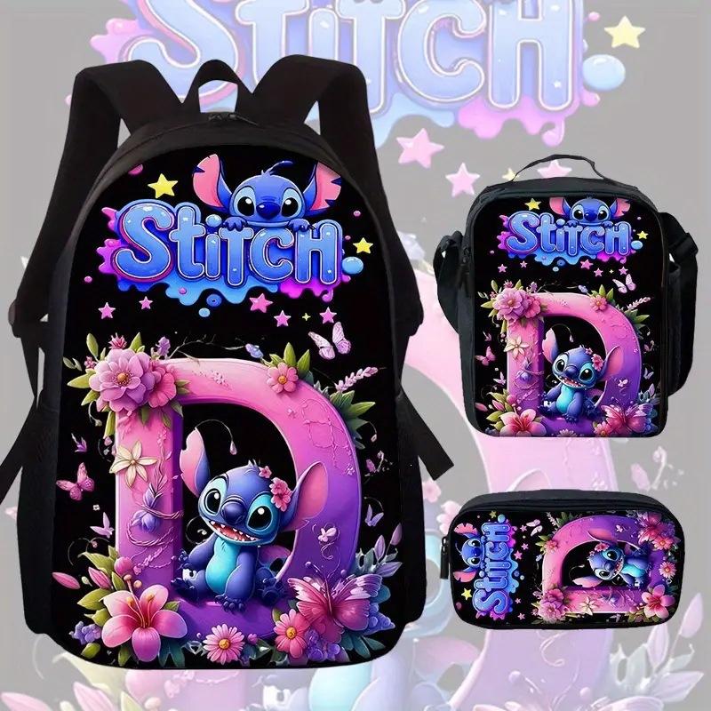 Stitch Backpack for Kids Students Large Capacity Lightweight Cartoon School Bag