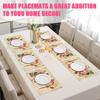 Vintage Rose Placemats Set of 6,12x18 Inch Spring Floral Linen Place Mat Washable Stain Resistant Table Mats