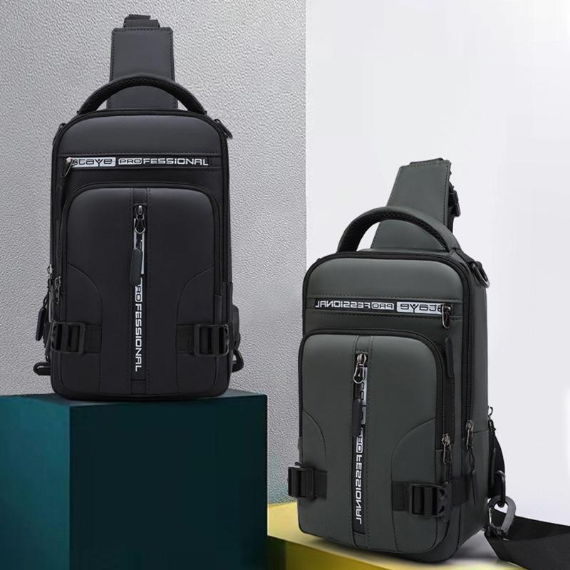 New men's outdoor backpack, multi-purpose breast bag, fashionable and casual shoulder messenger bag, trendy sports breast bag.