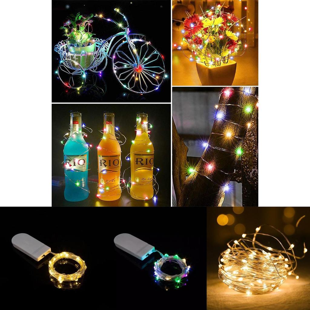 1m 10 LED Batteridrevne Kobber Strenger Lys For Fest Bryllup Atmosfære Dekorasjon