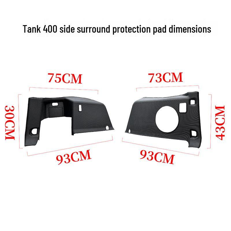 Tank 400 Tail Box Side Bag Suede Protective Pad - Anti-Scratch, Wear-Resistant Interior TPE Corner Pad