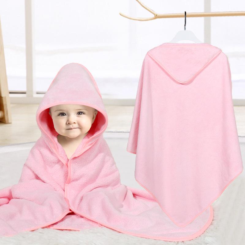 

Newborn Hooded Coral Fleece Swaddle Blanket and Bathrobe 80x80 cm