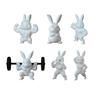 Easter Muscle Bunny Figurine Cute Mini 3D Printed Bunny Statue Collectible Rabbit Ornament for Spring Home Table Shelf Decor