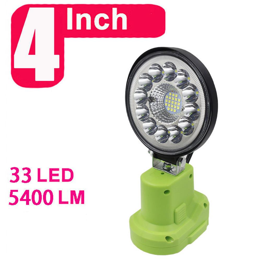 4 Inches 5400LM Cordless LED Work Light For Ryobi 14.4V-18V Li-ion Battery ONE+