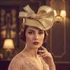 Wykwintny Vintage Fasynator Elegancka Opaska do Włosów Maskaradowa Retro Kok Opaska z Cyrkoniami Pani