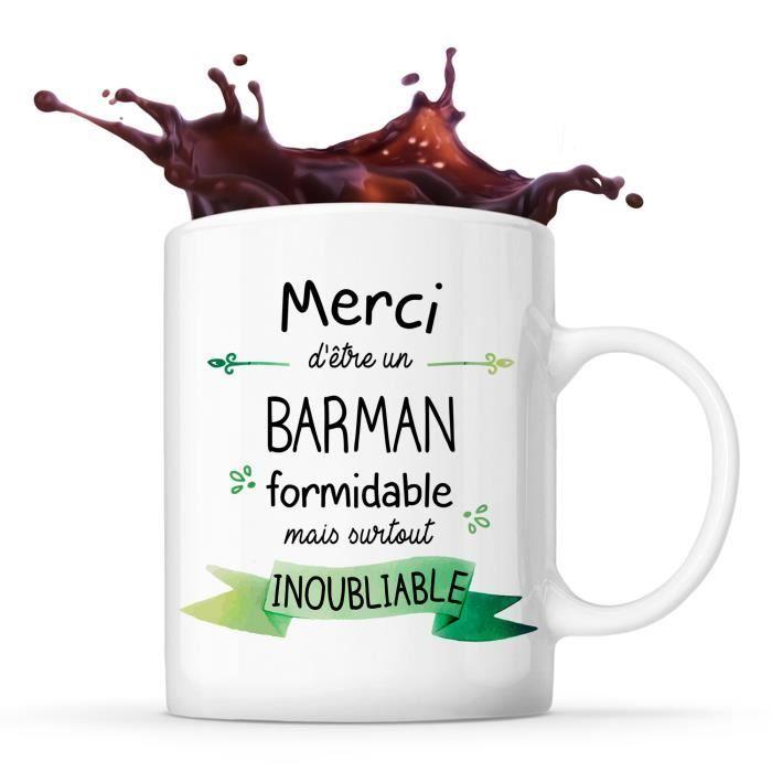 Mug - Merci - Barman Inoubliable - 325 ml - Compatible lave-vaisselle - Design imprimé en France