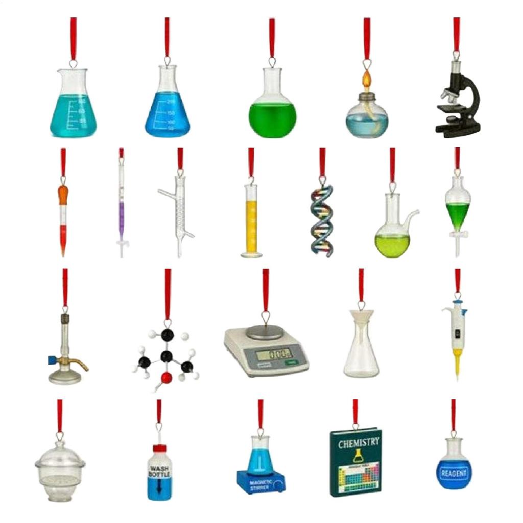 2D Acrylic Christmas Chemistry Advent Seasonal Decor 24 Days Advent Countdown Calendar New Year Ornaments For Home Decorators