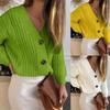 Women's Autumn/Winter Chunky Knit Cardigan Sweater - Loose Cable Knit Candy Color Outerwear