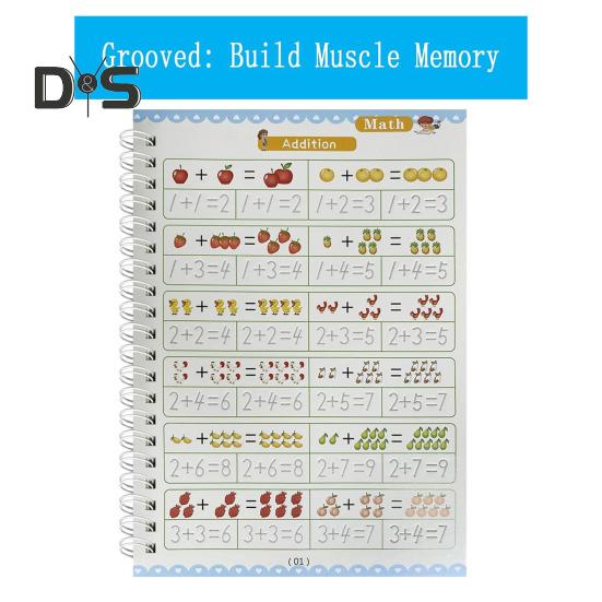 Cvičný sešit pro psaní rukou pro děti, kouzelný drážkovaný psací sešit, opakovaně použitelný pracovní sešit pro psaní, mateřská škola, předškolní potřeby pro děti