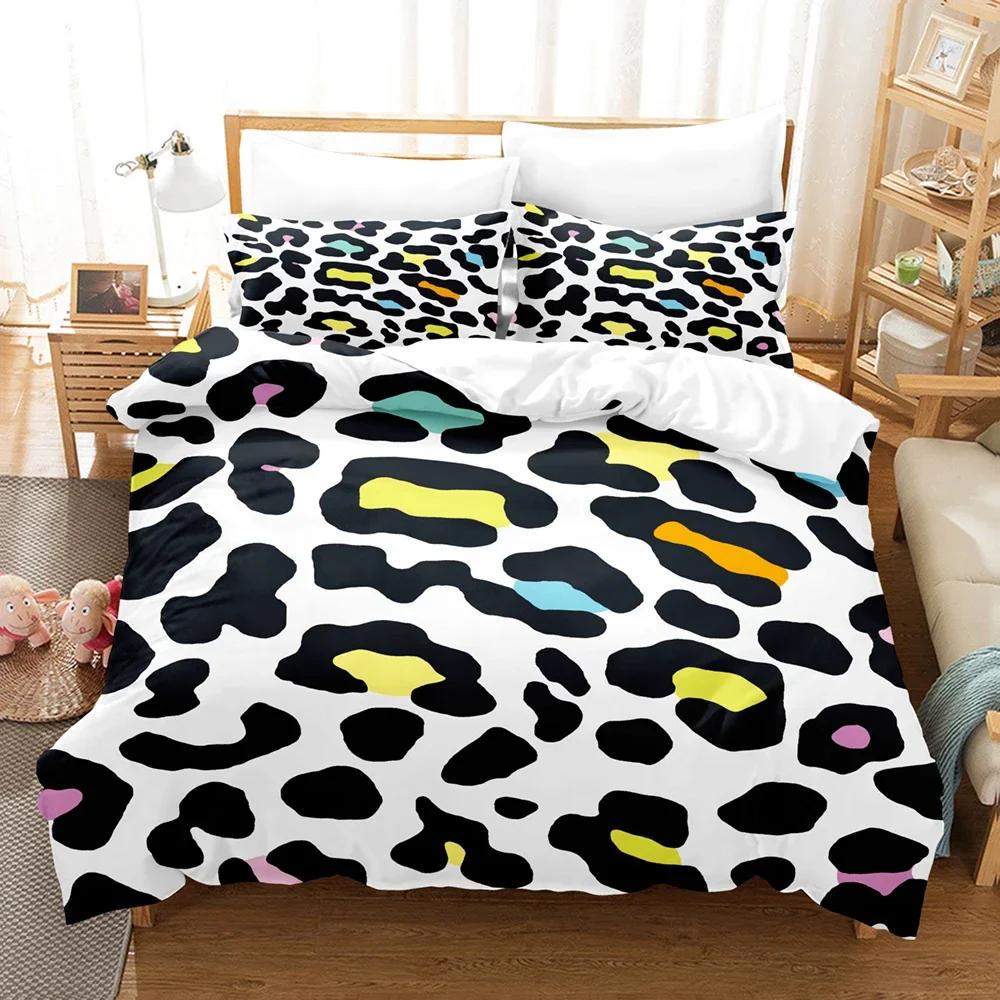 Comforter Gold Chain Leopard Leopard Print Comforter King Size Women Cheetah Home Hotel Room Soft Bedding Sets 3D