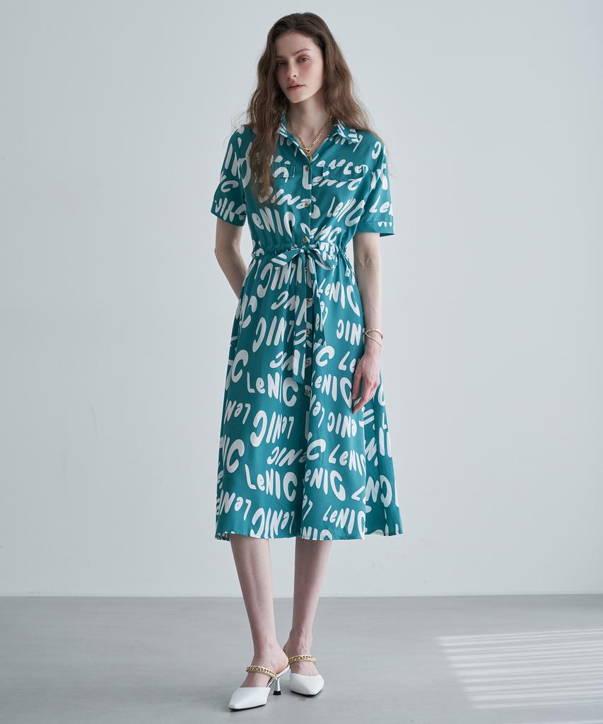 LENIC&MCCOY Logo Short Sleeve Shirt Dress Mm06Op002Fcy