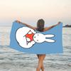 1pc Miffy4 Beach Towel, Beach and Seaside Swimming Pool Equipment, Fashion Pattern, Rectangular, Travel Essentials