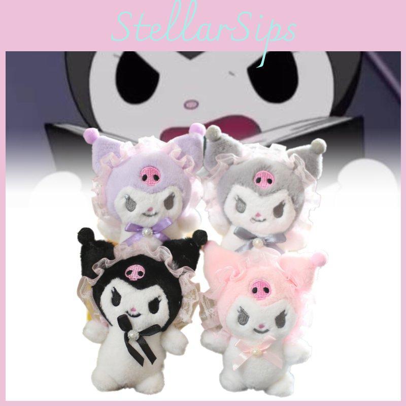 Adorable Cute Sanrio Lolita Kuromi Plush Toy Doll Soft Bag Charm Keychain