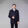 Men's daddy autumn and winter double-sided wool coat men's cashmere coat middle-aged large size lapel down liner removable