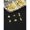 6 Grids/box Shell & Starfish Nail Art Decorations, Creative Metal Nail Accessories DIY, Summer Nail Jewelry, Nail Art Supplies