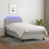 VidaXL Slat Bed Base with Mattress and LED, Upholstered Bed, Single Bed, Adult Bed for Interior Bedroom, 3133357