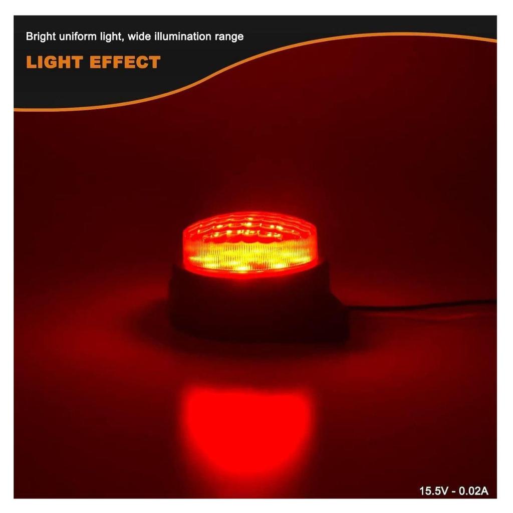18PCS Red LED Marker Lights 12V Waterproof Trailer Side Marker Lamps for Truck Bus Lorry Boat Cargo Universal Fit