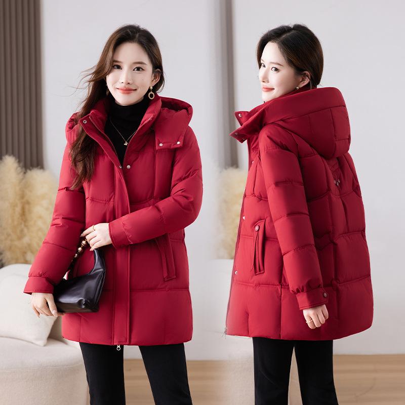 Long Warm Cotton Coat for Women Winter Fashion Casual Jacket