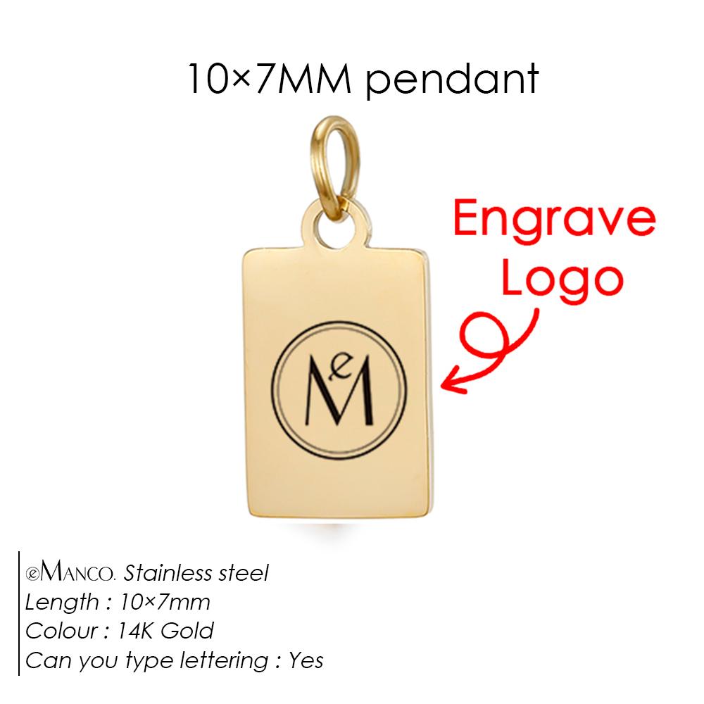 e-Manco Custom Tags Stainless Steel Charms for Necklace Bracelets 6 Sizes to Choose