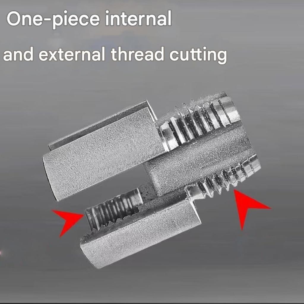 Integrated Internal & External Pipe Threading Tool, Rethreading Tool Kit, 2-in-1 Pipe Thread Cutter, Electric Drill Compatible Pvc Pipe Threader,