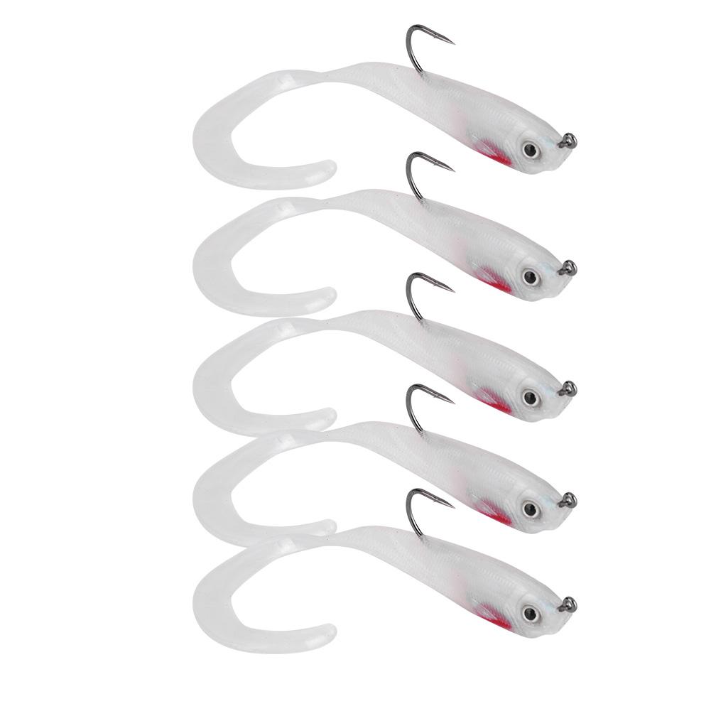 

5 шт. Рыболовные приманки Искусственная приманка Мягкие приманки Снасти для ловли морского окуня с крючком SO050-1 SO050-2