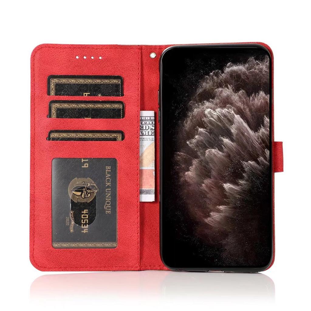 Applicable to Samsung S26 two-color leather case A27 contrasting color splicing retro card wallet protective case S24FE matte case