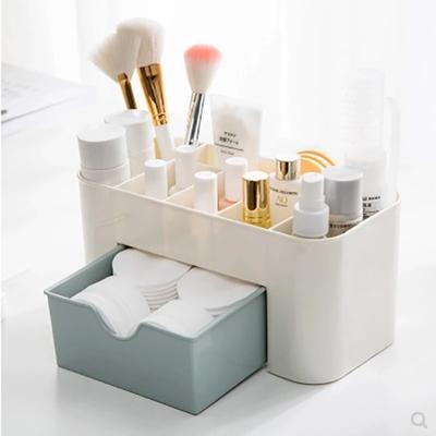 Doppelschichtige Kunststoff-Make-up-Organizer, Aufbewahrungsbox, Kosmetikschubladen, Schmuck-Display-Box, Desktop-Container-Boxen, Organizer